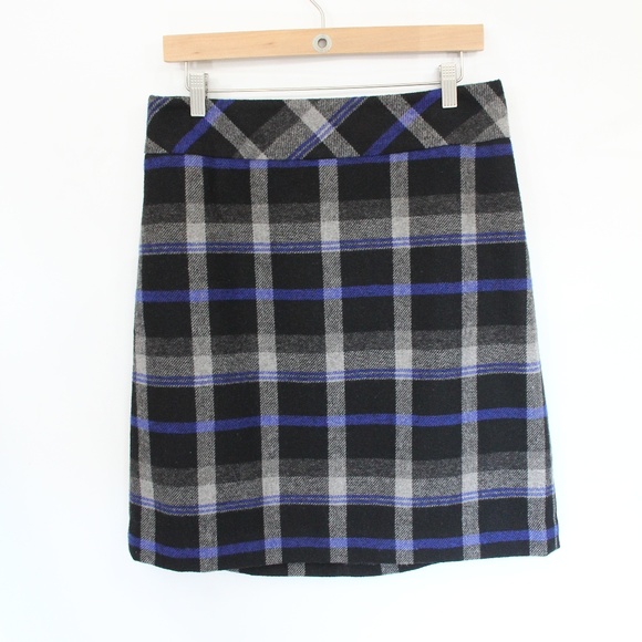 Talbots Plaid Pencil Skirt sz 8 Women Straight Short wool blend - Picture 2 of 8
